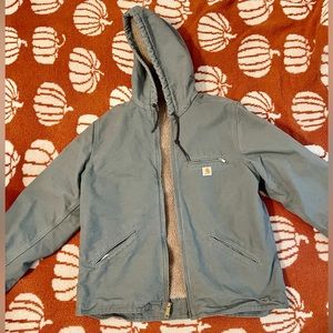 WOMEN'S LOOSE FIT WASHED DUCK SHERPA LINED JACKET